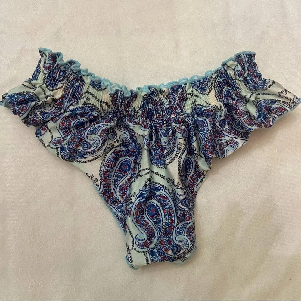 New! Frankie's Bikinis Pippa Shine Bikini Brief paisley thong 1076